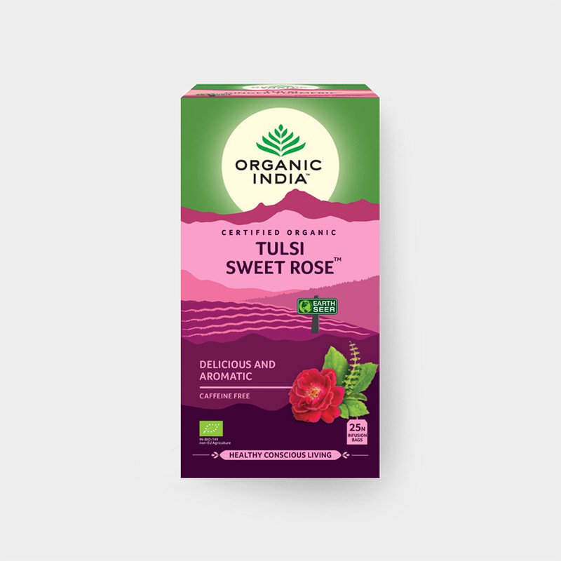 Tulsi sladká růže, 25 sáčky - Bio - Organic India