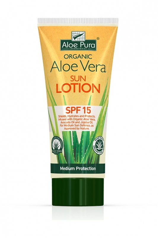 Organic Aloe Pura Aloe Vera Sun Lotion SPF15 - 200ml