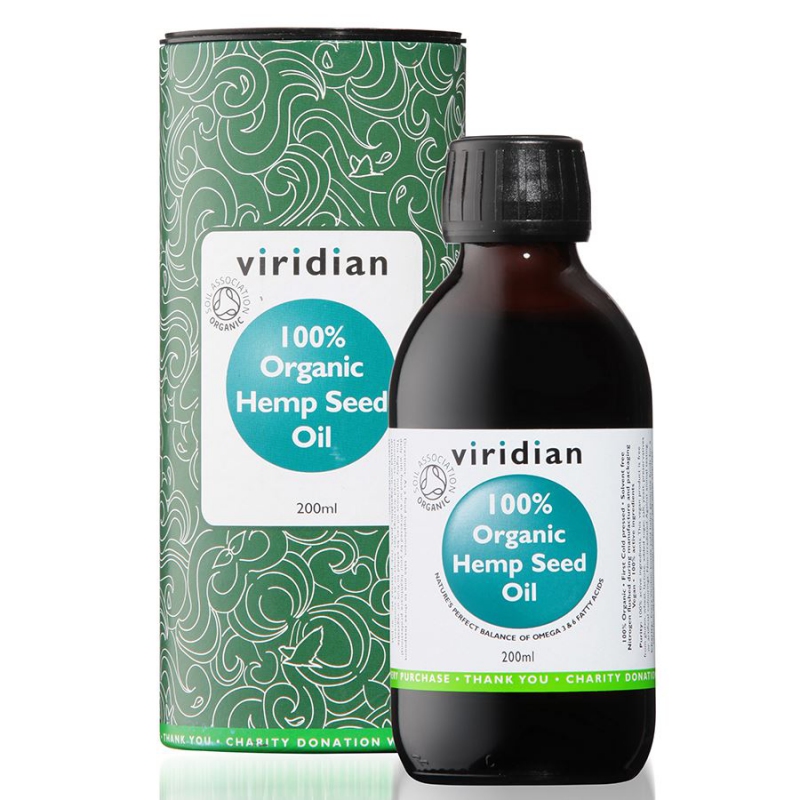 Viridian - Hemp Seed Oil 200ml Organic - BIO konopný olej  - AKCE