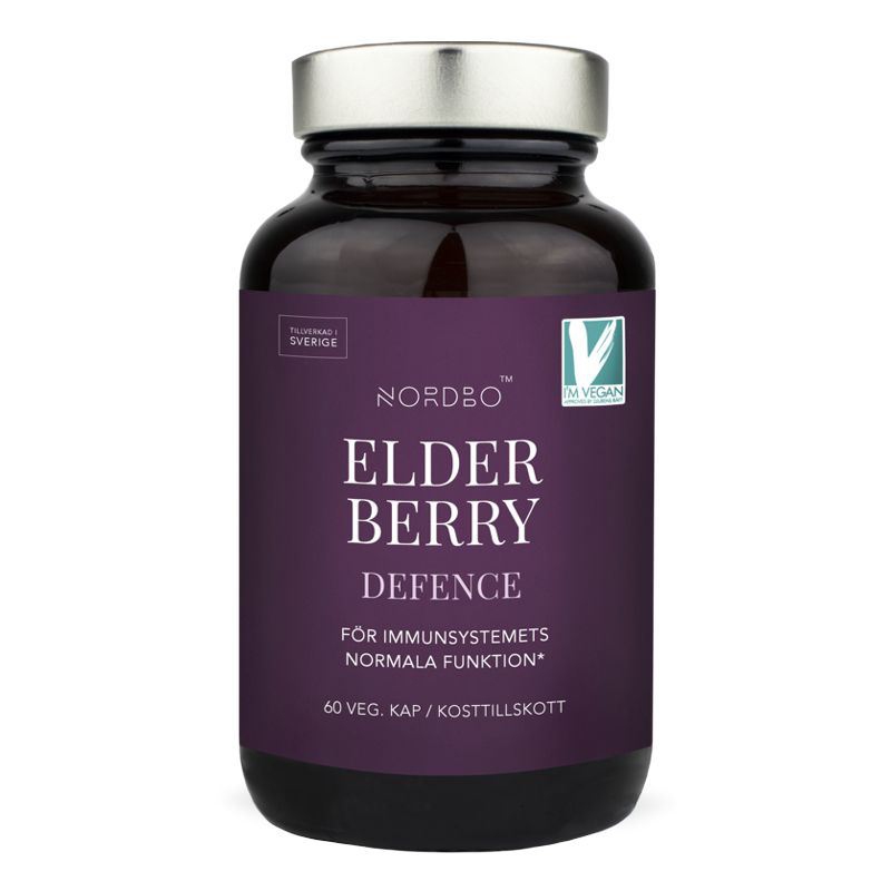 Nordbo Elderberry Defence 60 kapslí (Extrakt z černého bezu + vit. C + zinek)