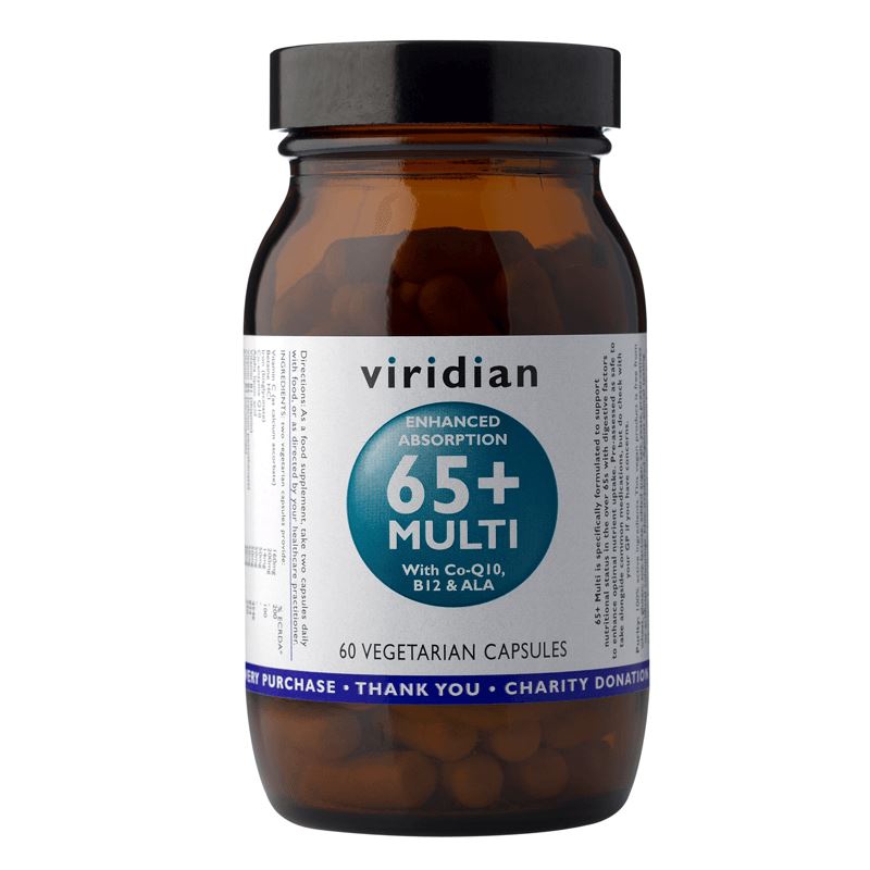 Viridian - 65+ Multi 60 kapslí (Natural multivitamín pro seniory)