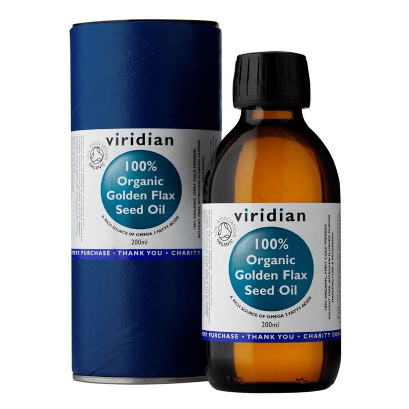 Viridian - Golden Flax Seed Oil 200ml Organic - BIO Lněný olej - Datum minimální spotřeby 2.5.2024