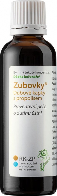 Zubovky RK-ZP Dubové kapky s propolisem, 50 ml
