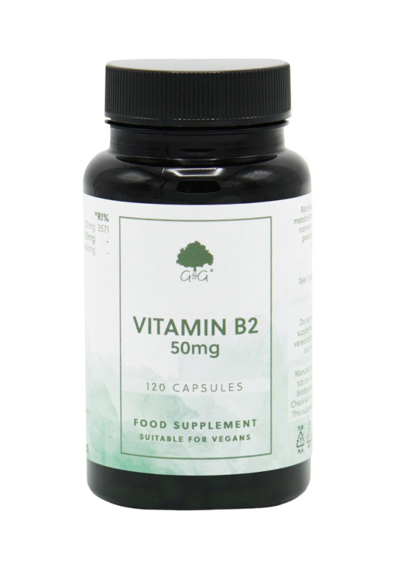 G&G Vitamins - Vitamin B2 Riboflavin 50 mg - 120 kapslí