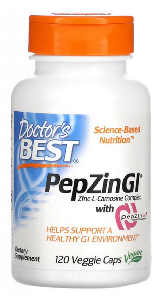 Doctor’s Best PepZin GI, Zinc-L-Carnosine Complex, 120 kapslí