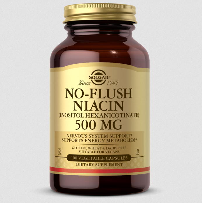 Solgar No-Flush Niacin 500 mg 100 kapslí