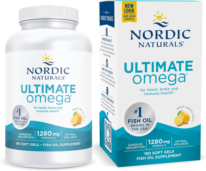 Nordic Naturals Ultimate Omega, 1280mg Lemon - 180 softgel kapslí