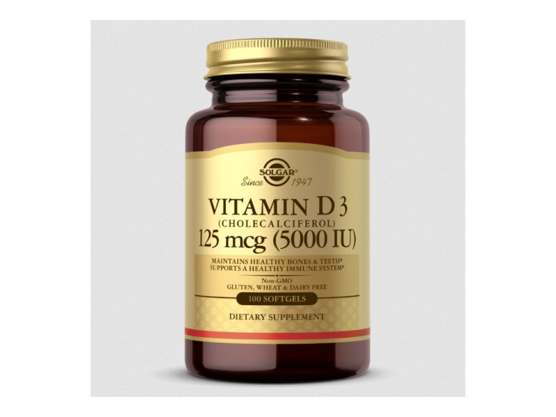 Solgar Vitamin D3 (Cholecalciferol) 125 mcg (5,000 IU) 100 kapslí