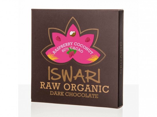 Čokoláda Dark Raspberry Coconut 60 % BIO Raw - malina-kokos