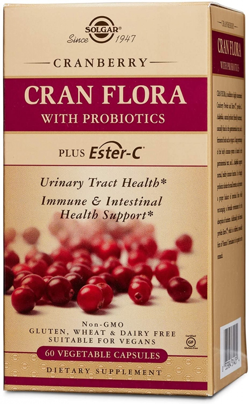Solgar CRAN FLORA - brusinky s probiotiky plus Ester-C 60 cps