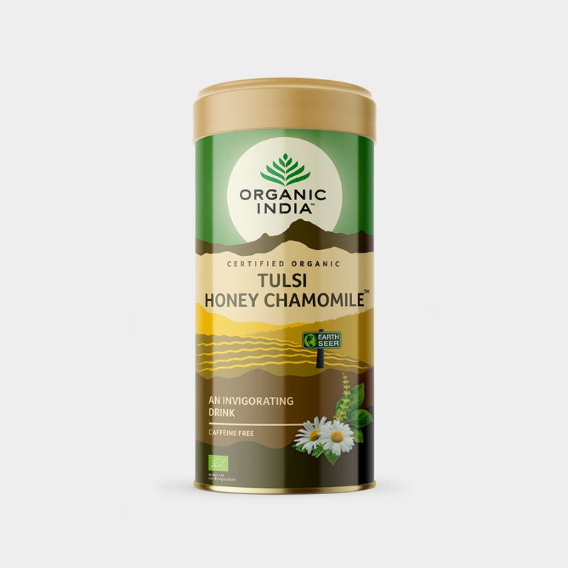 Čaj Tulsi med+heřmánek BIO, plech 100 g - Bio
