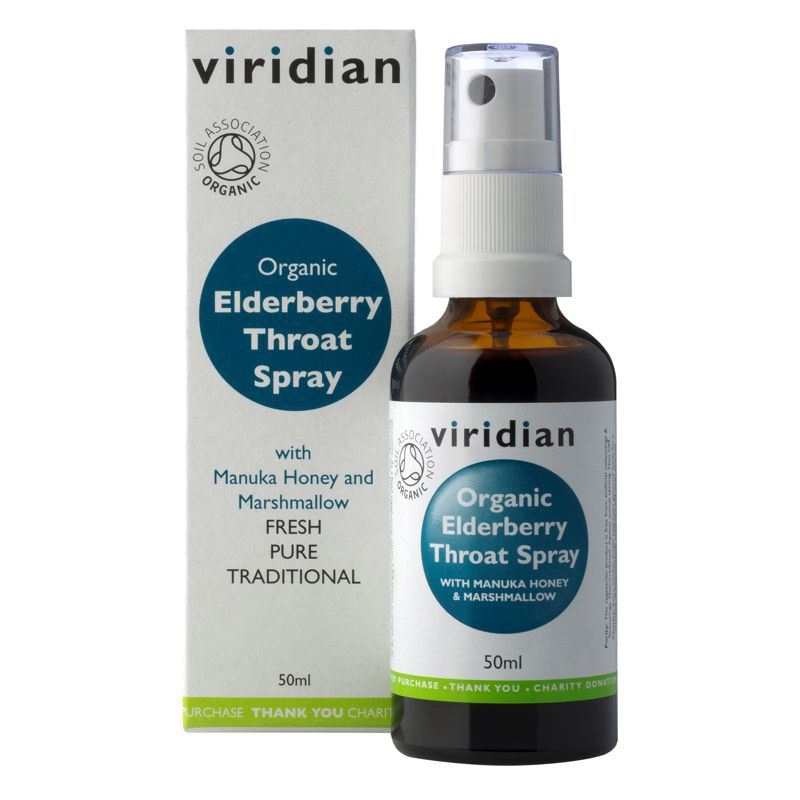 Viridian - Elderberry Throat Spray 50ml Organic - Bezinkový sprej do krku