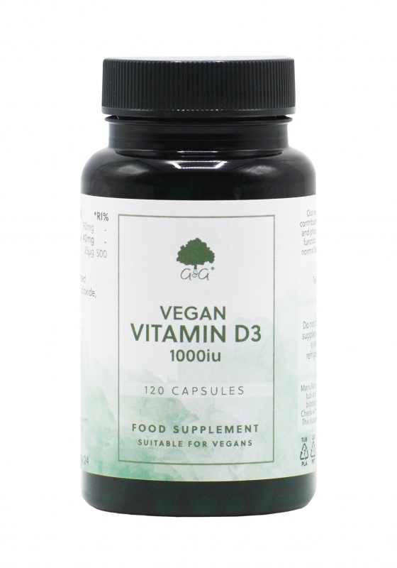 G&G Vitamins - Vitamin D3 1000iu - 120 kapslí - veganská forma