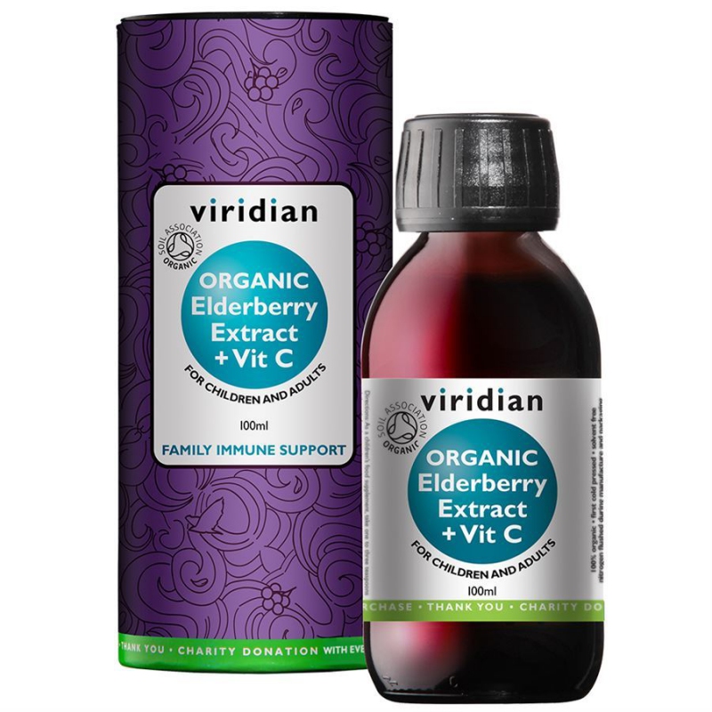 Viridian Elderberry Extract + Vitamin C 100ml Organic
