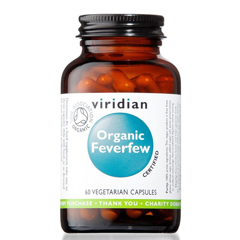 Viridian - Feverfew 60 kapslí Organic - BIO Kopretina řimbaba