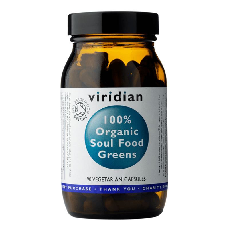 Viridian - Soul Food Greens 90 kapslí Organic - BIO Směs zelených superpotravin