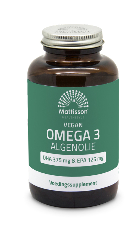 Mattisson Veganský olej z řas Omega-3 500 mg - DHA 375 mg a EPA 125 mg - 120 kapslí