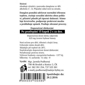 Dangšen - výtažek z byliny - Datum minimální spotřeby 31.3.2023