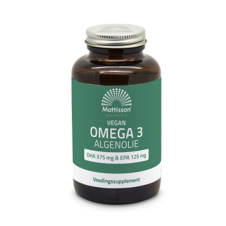 Mattisson Veganský olej z řas Omega-3 500 mg - DHA 375 mg a EPA 125 mg - 120 kapslí