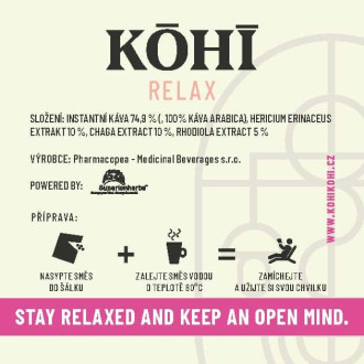 KOHI-RELAX káva - ADAPTOGEN COFFEE MIX WITH LION S MANE & CHAGA