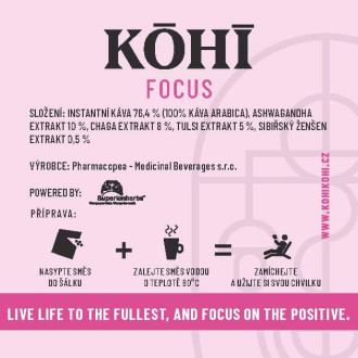 KOHI-FOCUS káva - ADAPTOGEN COFFEE MIX WITH ASHWAGANDHA & CHAGA