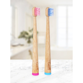 Dětský zubní kartáček GoEco® BAMBOO z bambusu - modrý