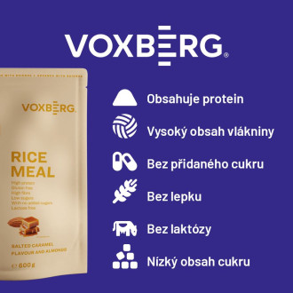 Rice Meal - Rýžová proteinová kaše- slaný karamel a mandle - 600g