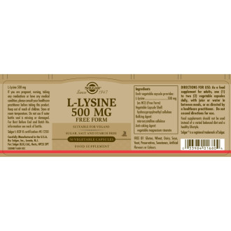 Solgar L-Lysin 500 mg 50 cps