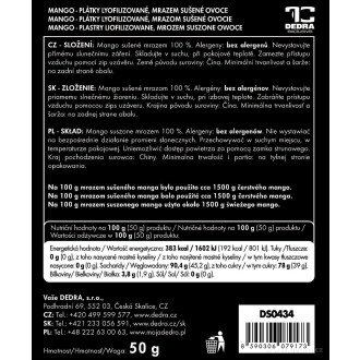 ZLATÉ MANGO | lyofilizované plátky, ovoce sušené mrazem | 50 g