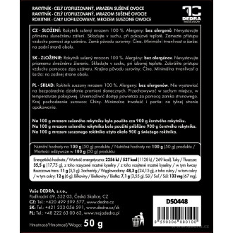 VÝRAZNÝ RAKYTNÍK - lyofilizovaný, celé plody sušené mrazem | 50 g